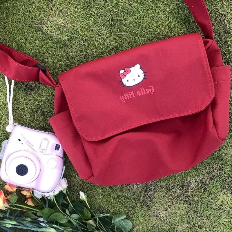 Sanrio Hello Kitty Crossbody válltáska rajzfilm Édes diák írószer Messenger táskák Lady nagy kapacitású nylon táska - 3