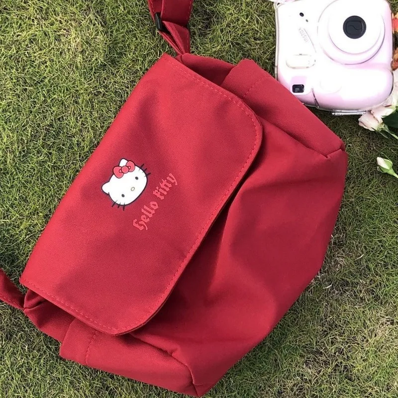 Sanrio Hello Kitty Crossbody válltáska rajzfilm Édes diák írószer Messenger táskák Lady nagy kapacitású nylon táska - 5
