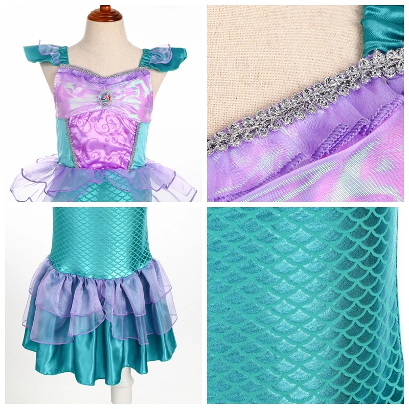 Sellő ruha lánynak Ocean témájú születésnapi zsúr hercegnő ruha ruhák Halloween jelmez gyerekeknek Vestidos - 5