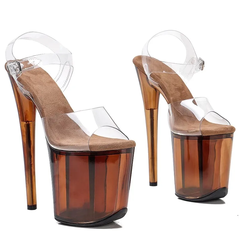 Sexy Lady 20cm/ 8inch Szandál fényes PVC Starp Small Open Toe Platform High Corners Sandals Pole Dance Shoes 139 - 0