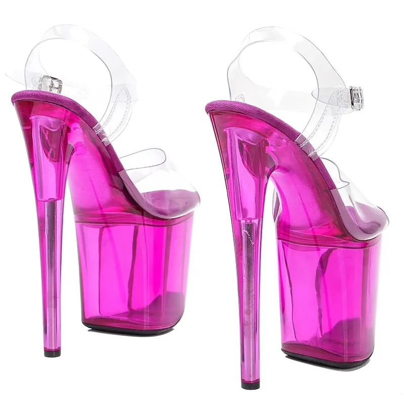 Sexy Lady 20cm/ 8inch Szandál fényes PVC Starp Small Open Toe Platform High Corners Sandals Pole Dance Shoes 139 - 5