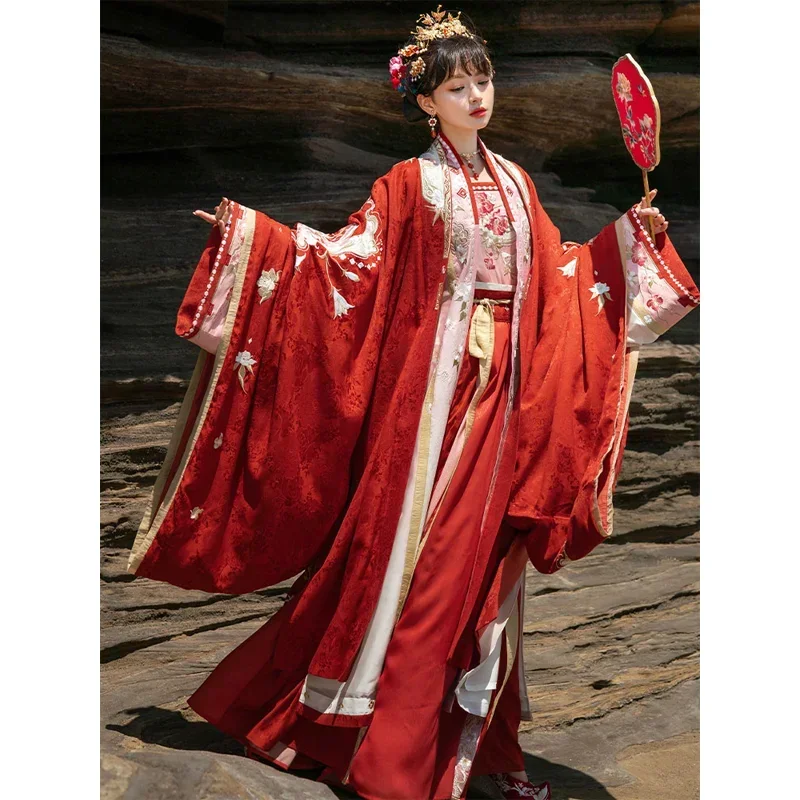 ShiSanYu hagyományos kínai esküvői dal dinasztia női köntös tündér ruha vintage hanfu ruha szett hímzett ruha parittya - 0