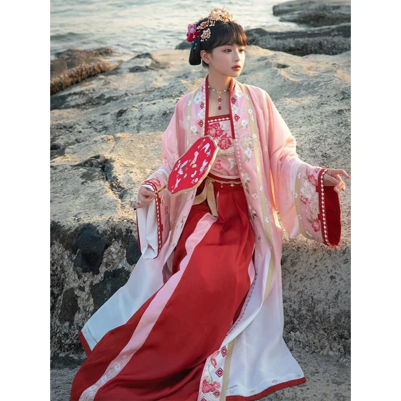 ShiSanYu hagyományos kínai esküvői dal dinasztia női köntös tündér ruha vintage hanfu ruha szett hímzett ruha parittya - 1