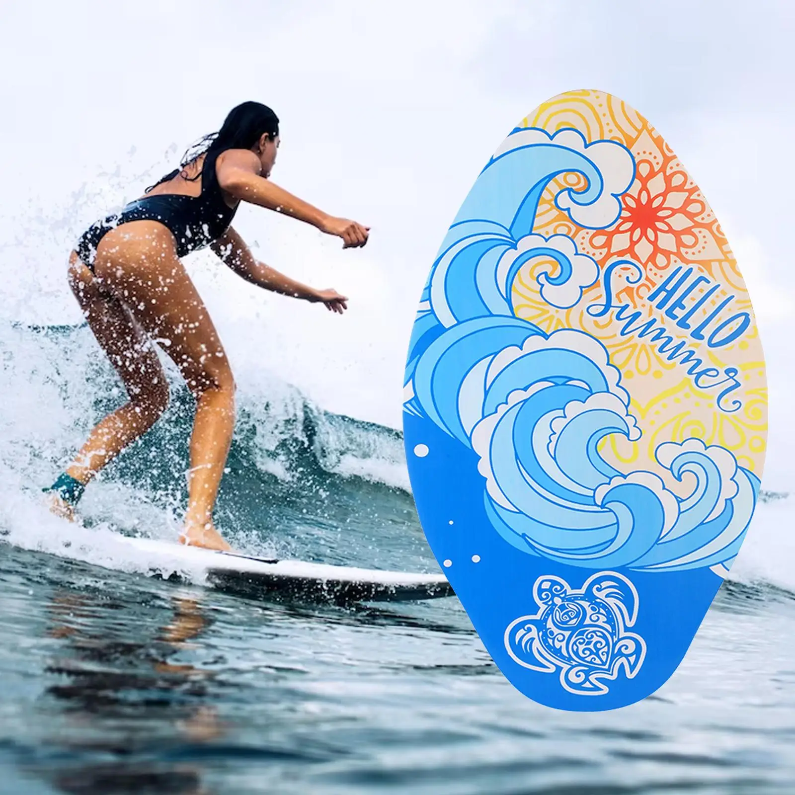 Skimboard sekély víz tartós univerzális 30inch kezdők Skim Board szörfdeszka felnőtteknek Gyerekek Férfiak Nők Tizenévesek Fiú Lányok - 1