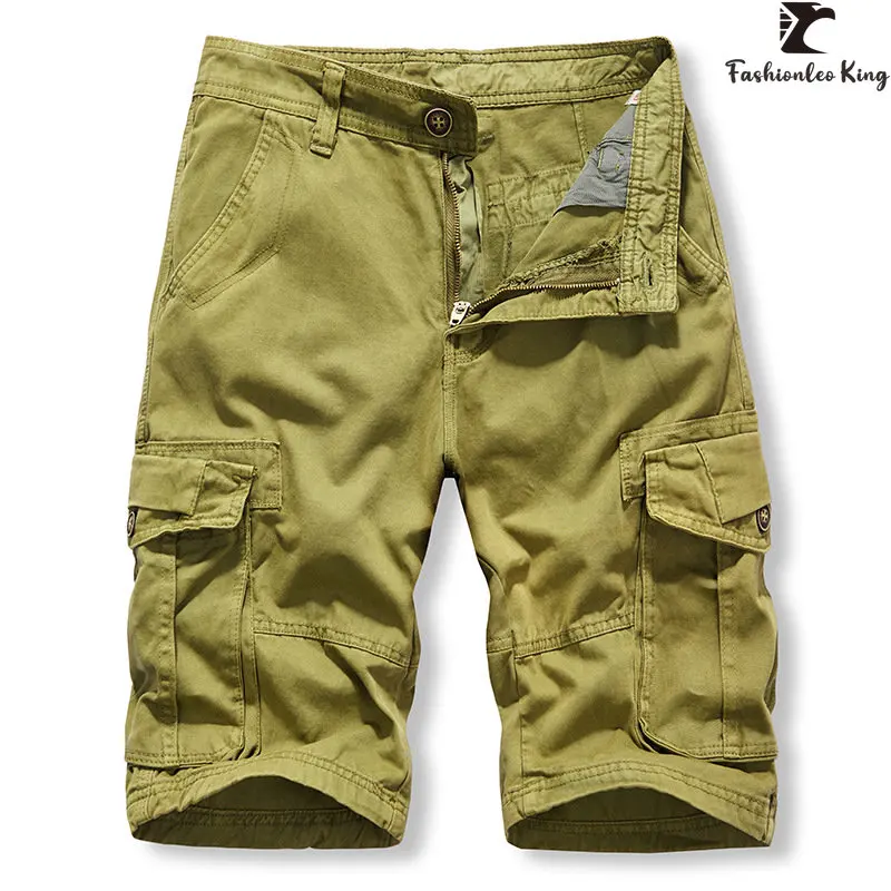 Summer Cargo Shorts férfi stílusos, több zsebes kültéri cargo nadrág Férfi egyszínű Bermuda rövidnadrág - 0