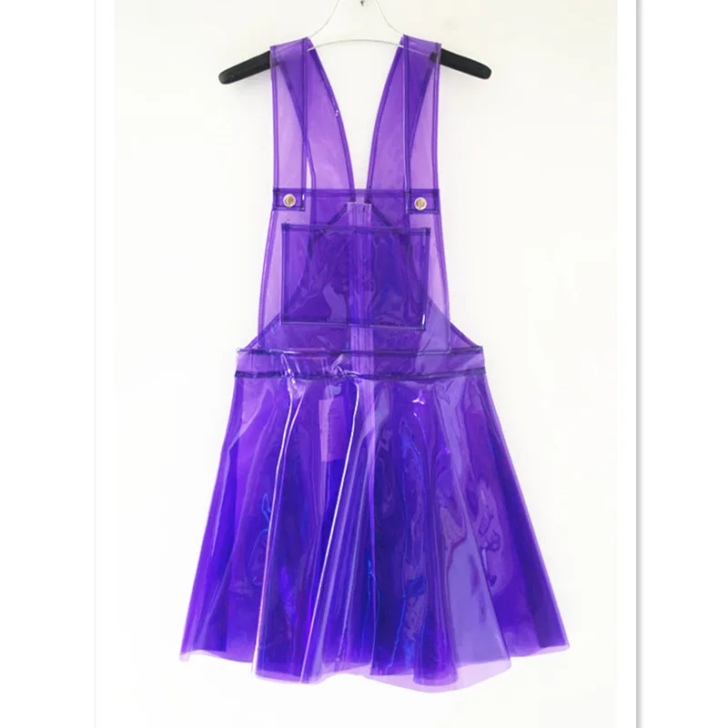 Szexi PVC holografikus ruha Nők\x27s Vestido Summer Lady Clear Vinly Plastic Clothes Party Gótikus Piros Zöld Kék Kék és Narancssárga - 1