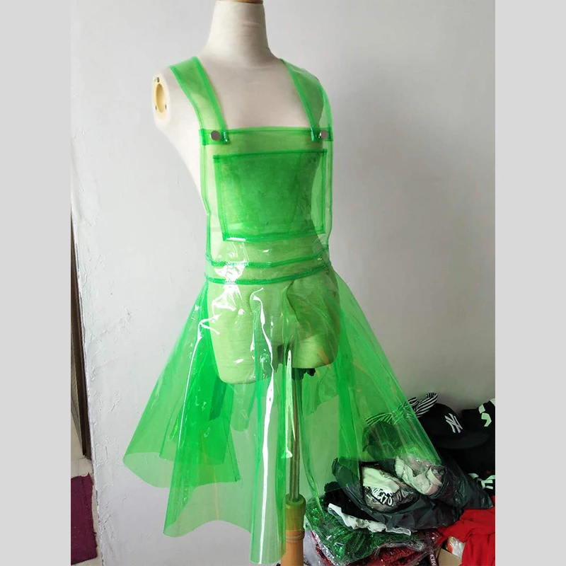 Szexi PVC holografikus ruha Nők\x27s Vestido Summer Lady Clear Vinly Plastic Clothes Party Gótikus Piros Zöld Kék Kék és Narancssárga - 3