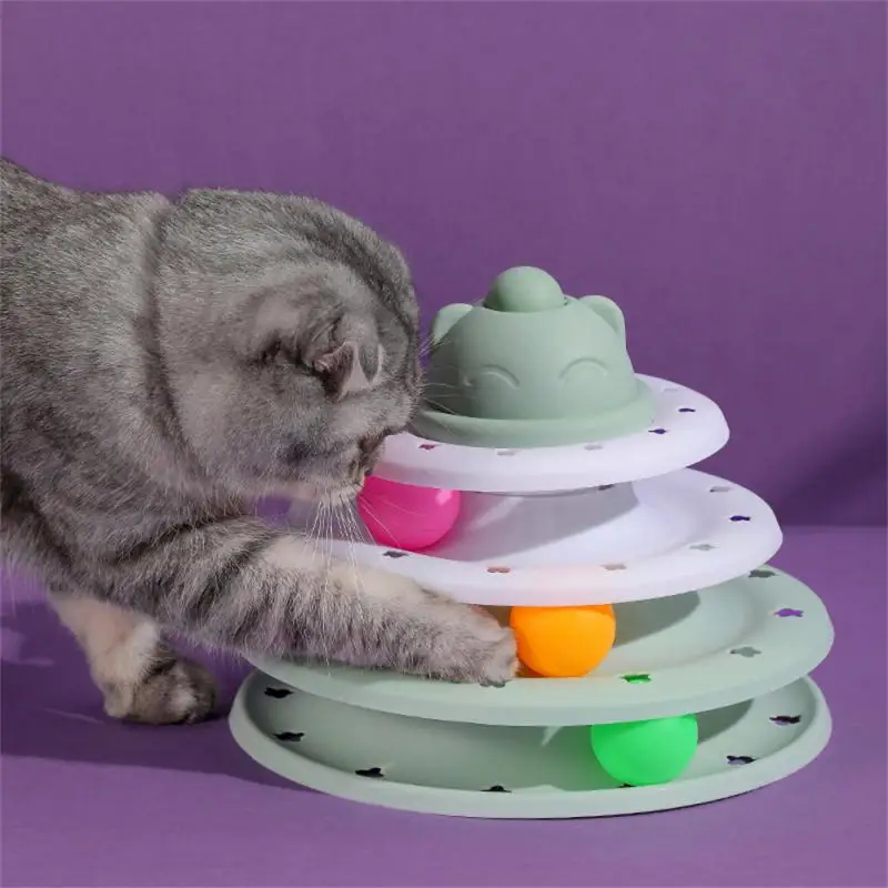 szintek Macskák játéktorony pályák Macskajátékok Interaktív macska intelligencia képzés Szórakoztató lemez torony Kisállat termékek Macska alagút - 1