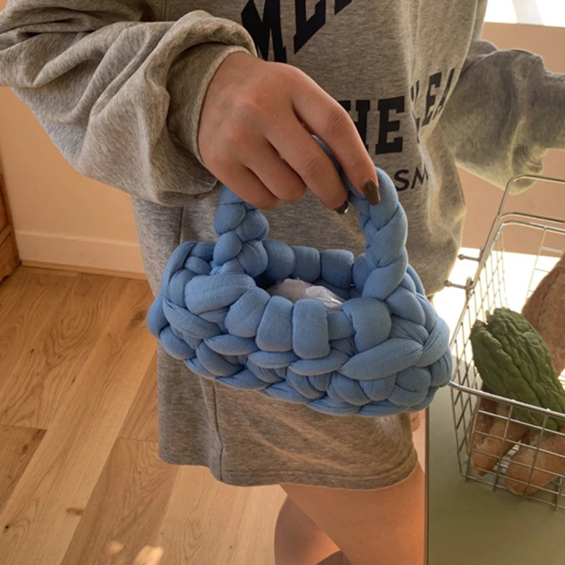 Szuper vastag gyapjú DIY kézzel készített szövött táska szőnyeg házi változat kézzel szállított postás táska barátnőjének történő szállításhoz - 4