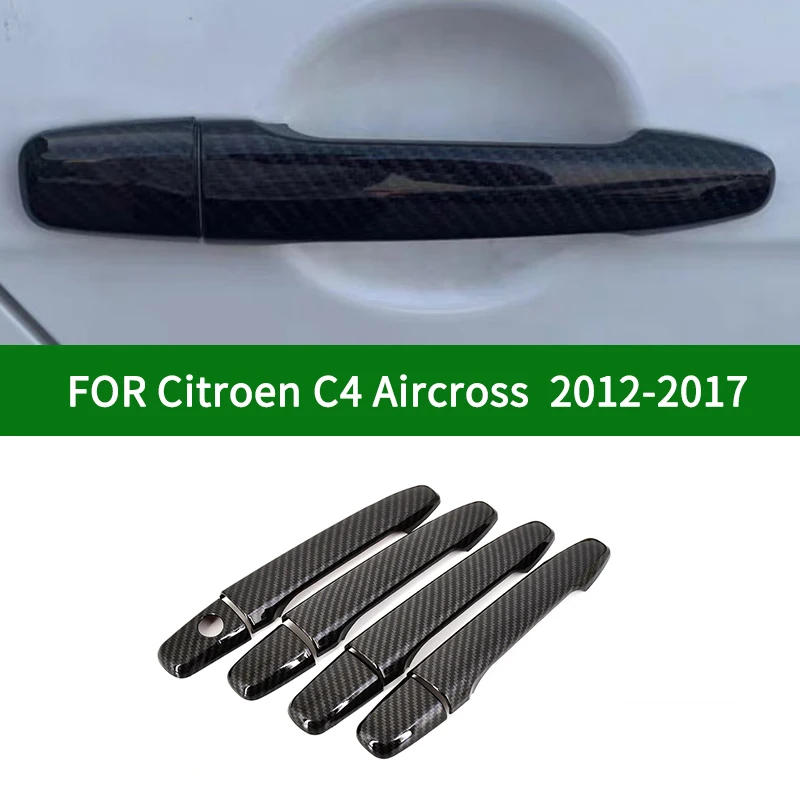 Szénszálas mintázatú autó oldali kilincshuzatok Citroen C4 Aircross kárpitok 2012-2017 2013 2014 2015 2016 - 0