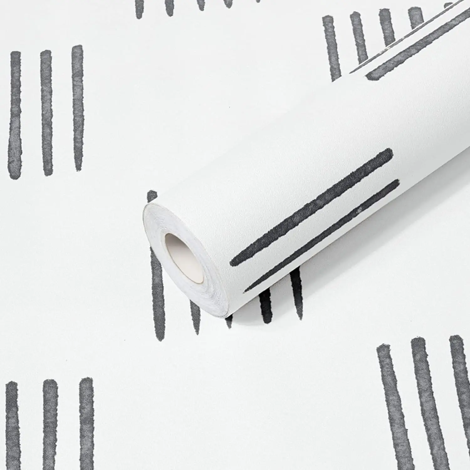 sűrített fekete/fehér geometriai vonalhámló és ragasztott vinil fólia kontaktpapír Kivehető öntapadó tapéta hálószobai dekorációhoz - 0