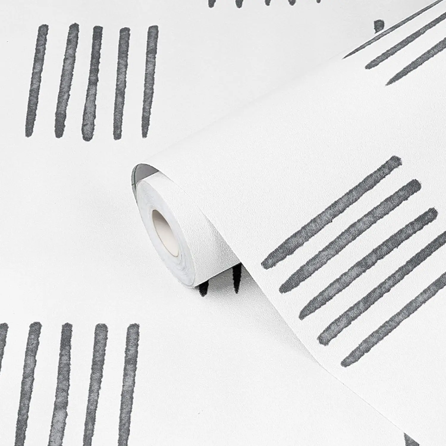 sűrített fekete/fehér geometriai vonalhámló és ragasztott vinil fólia kontaktpapír Kivehető öntapadó tapéta hálószobai dekorációhoz - 4