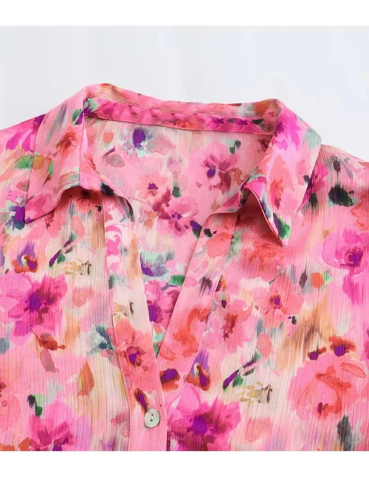 Tavasz és ősz Új női divat Európai és amerikai alkalmi sokoldalú nyugati stílusú nyomtatott réteges dekoratív ingek - 4