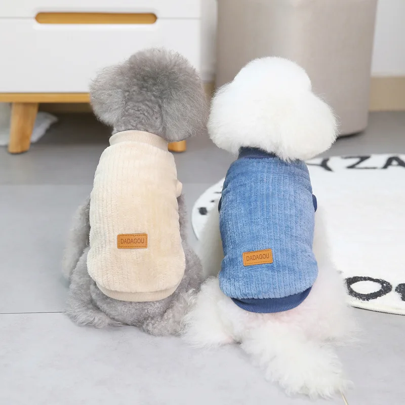 Teddy kutya pulóverek ruhák őszi téli meleg mellényes pulóver kisállat kutya macska - 3