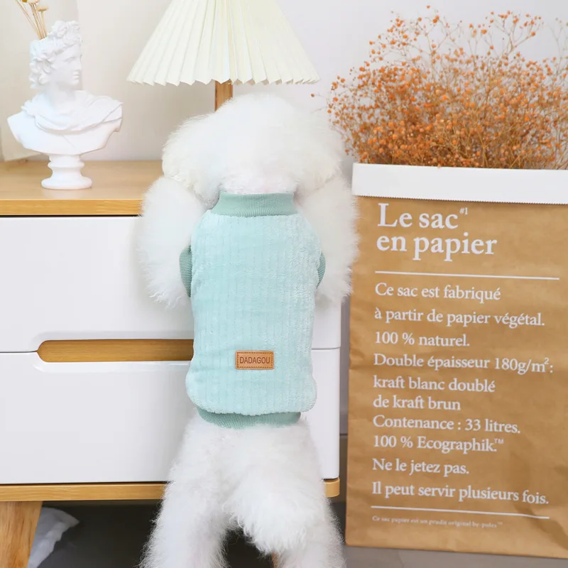 Teddy kutya pulóverek ruhák őszi téli meleg mellényes pulóver kisállat kutya macska - 4
