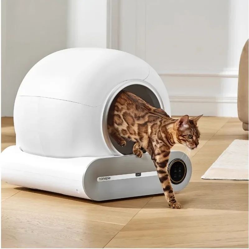 Tonepie automata macska alomdoboz öntisztító homokozó macska WC alkalmazás vezérlés 65L nagy kisállat areneros para gato angol változat - 2