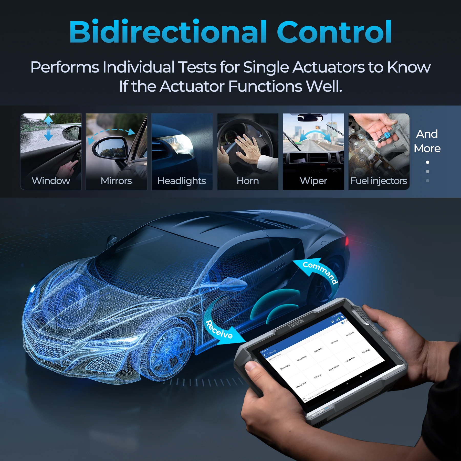 TOPDON AD900 Lite 2 év ingyenes frissítés Bluetooth Auto autó OBD2 szkenner intelligens vezeték nélküli eszköz kétirányú szkennelési diagnosztikai eszköz - 1