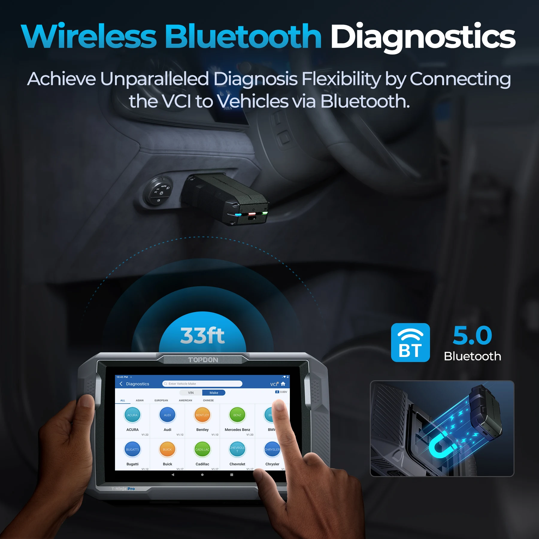 TOPDON AD900 Lite 2 év ingyenes frissítés Bluetooth Auto autó OBD2 szkenner intelligens vezeték nélküli eszköz kétirányú szkennelési diagnosztikai eszköz - 2