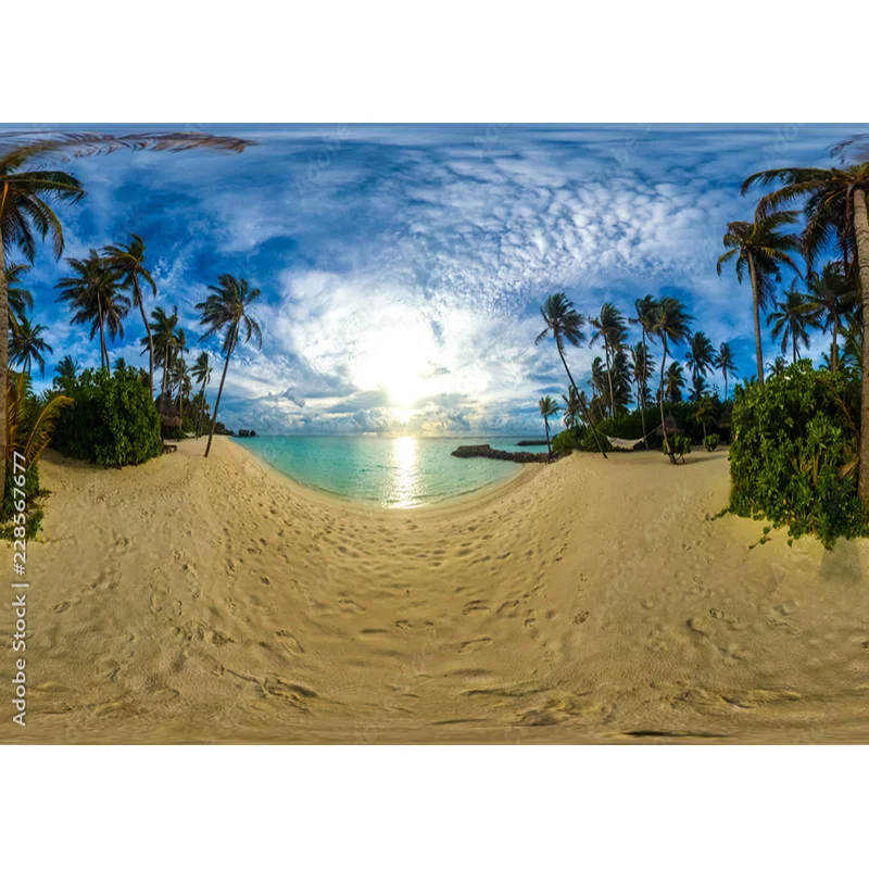 Trópusi tenger strand Pálmák Fa fotózás háttér Természetes festői fotó hátterek Fotóhívás Fotóstúdió 211227-HHB 11 - 2