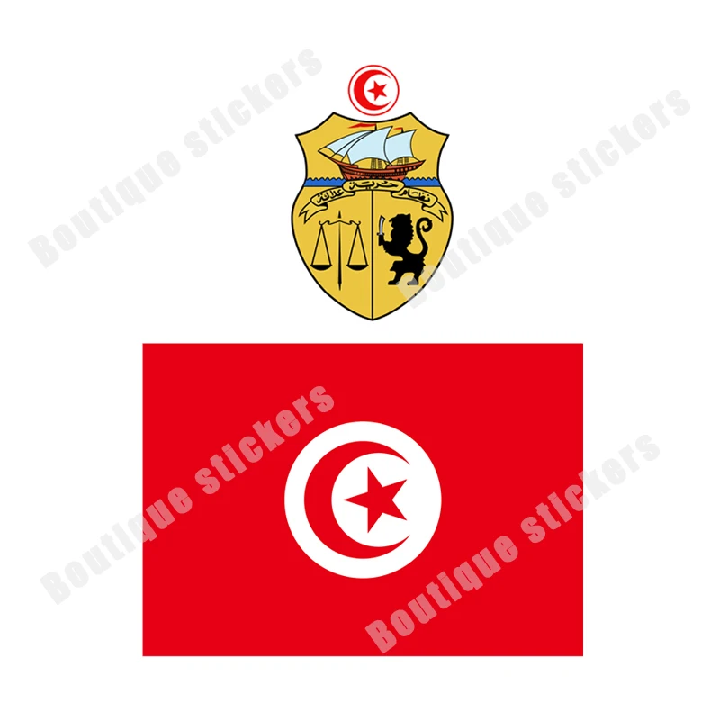 Tunézia zászló Nemzeti embléma matrica Kiváló matricák Autó Motocross Verseny Laptop sisak Vízálló fényvédő Autó dekoráció - 0