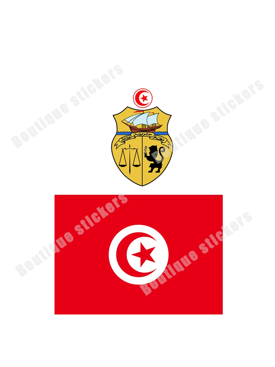 Tunézia zászló Nemzeti embléma matrica Kiváló matricák Autó Motocross Verseny Laptop sisak Vízálló fényvédő Autó dekoráció - 1