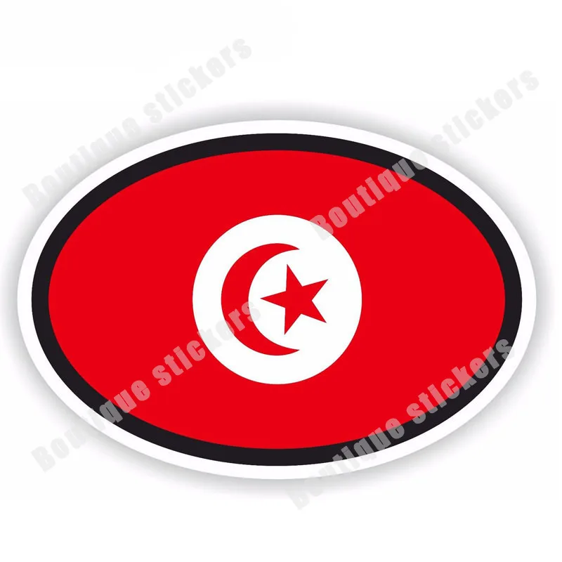 Tunézia zászló Nemzeti embléma matrica Kiváló matricák Autó Motocross Verseny Laptop sisak Vízálló fényvédő Autó dekoráció - 2