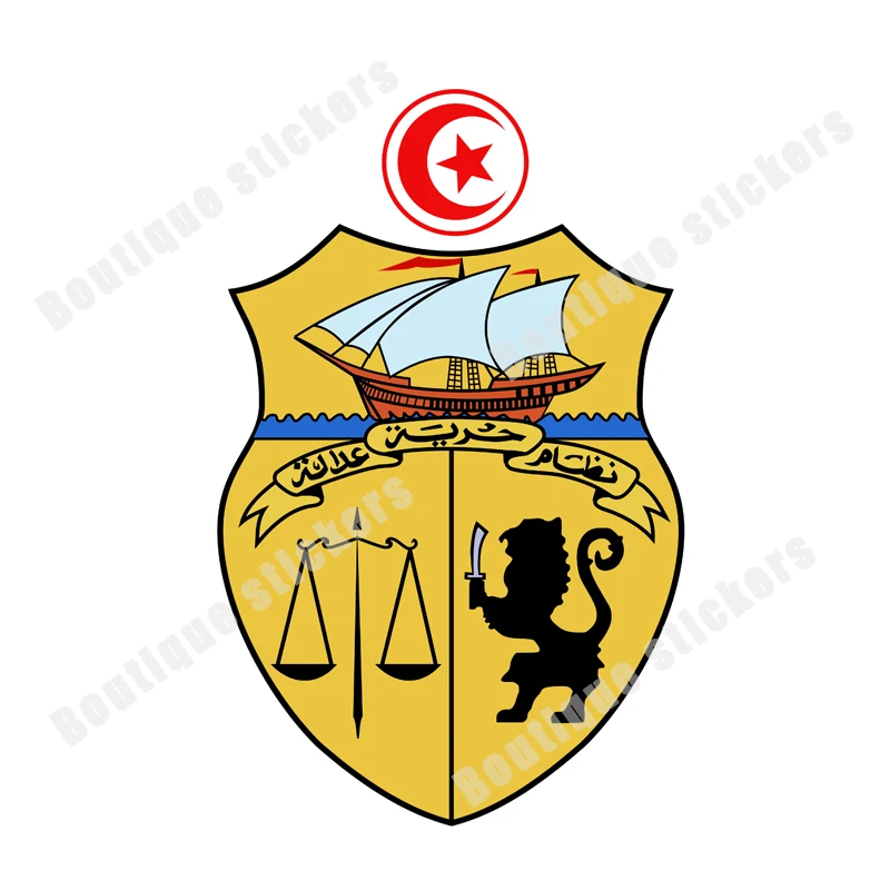 Tunézia zászló Nemzeti embléma matrica Kiváló matricák Autó Motocross Verseny Laptop sisak Vízálló fényvédő Autó dekoráció - 4