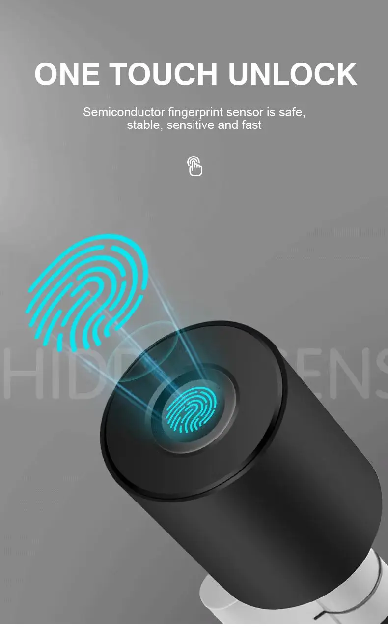 Tuya Bluetooth ujjlenyomat-zár állítható zárhenger biometrikus elektronikus intelligens ajtózár Digitális kulcs nélküli otthoni zár - 2