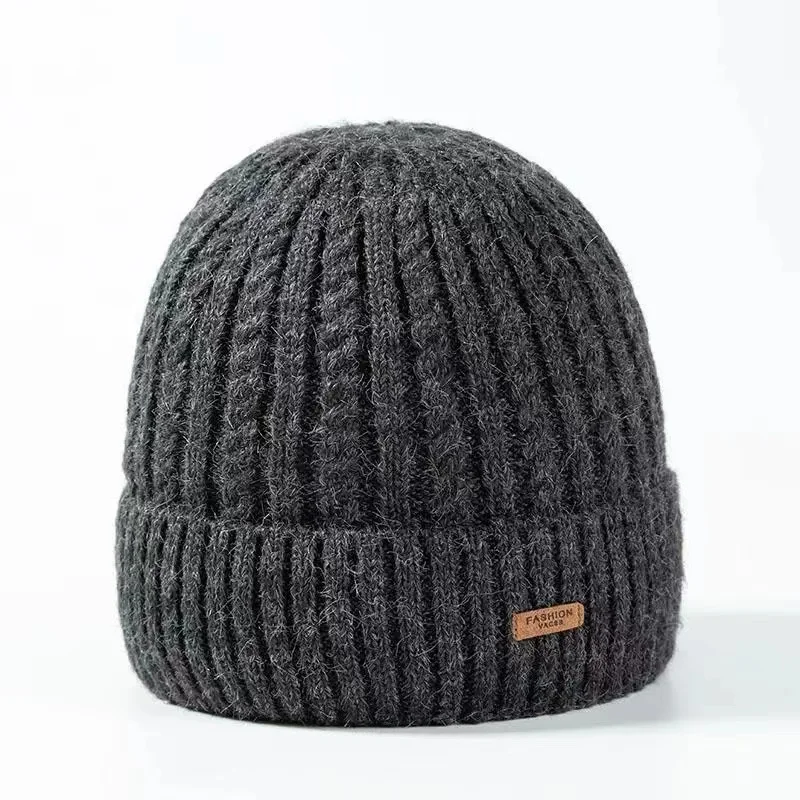 Téli kalap kötött kalap Adjon hozzá gyapjút, hogy megvédje a hideg fülmelegítőktől az időseket, a szélálló, középkorú és idős embereket - 1