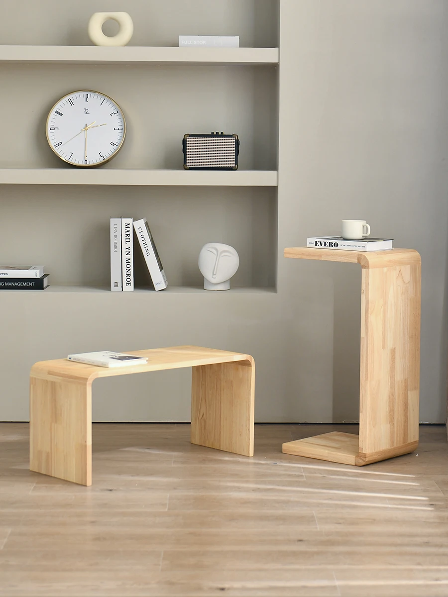 tömörfa Egyszerű kisasztal mobil Modern éjjeliszekrény kanapé Nordic Creative Corner Table Nappali Erkély Multifunkcionális C - 4