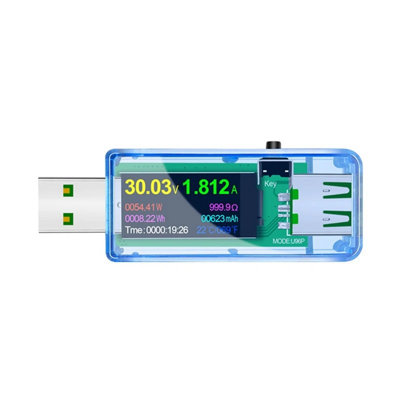 U96P 13 az 1-ben USB teszter DC digitális voltmérő feszültségáram volt ampermérő érzékelő töltő jelző mérő - 0
