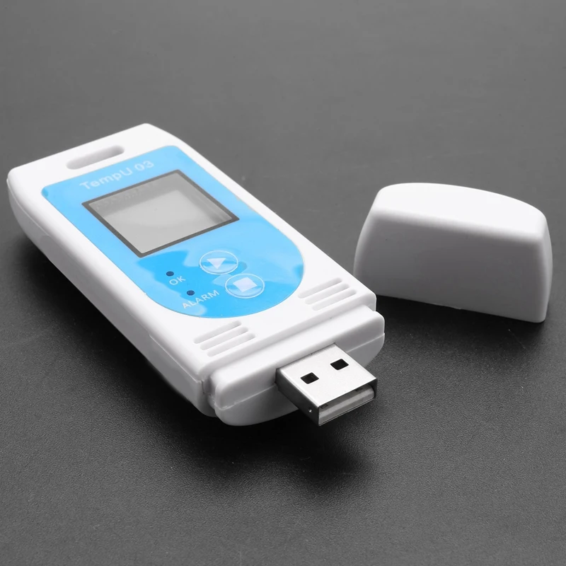 USB hőmérséklet páratartalom adatgyűjtő Újrafelhasználható RH TEMP adatgyűjtő felvevő Humiture rögzítő mérő 12 000 rekordkapacitással - 5