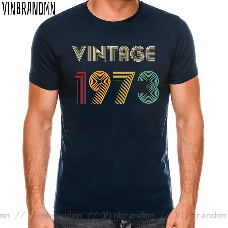 Vintage 1973 Minden eredeti alkatrész 50. születésnapi ajándékok Póló férfiak Nők Újdonság felsők Feleség férj rövid ujjú póló Családi pólók - 1