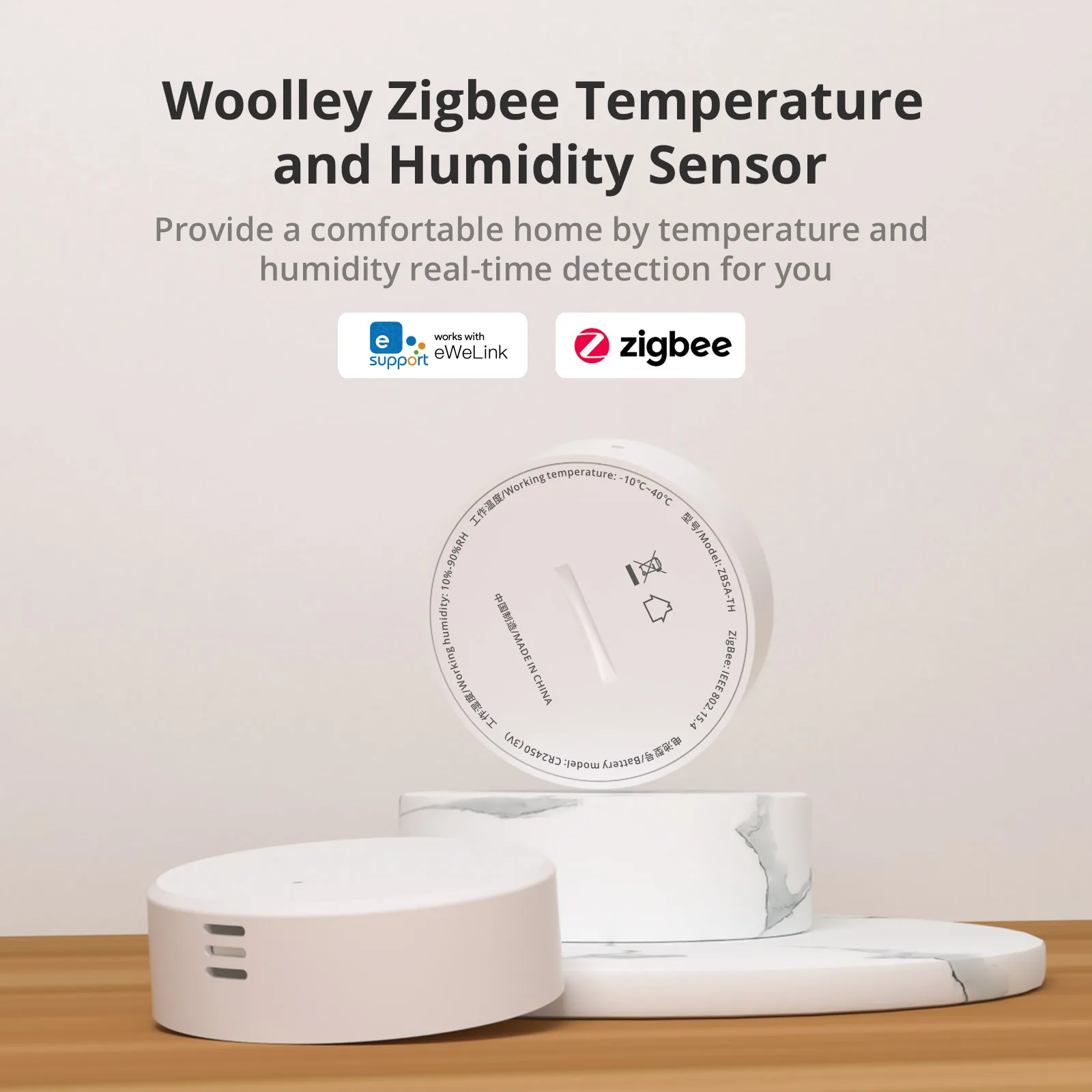 ZigBee öltöny Woolley ZigBee Bridge hőmérséklet és páratartalom mozgás vezeték nélküli ajtó / ablak érzékelő intelligens otthoni munkához Alexával - 3