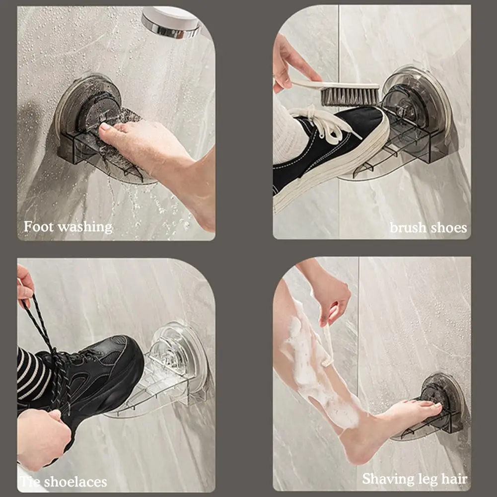 Zuhany pihenő lábpedál műanyag fürdőszoba zuhany borotválkozási lábsegéd markolat tartó lábtartó tapadókorong lépés otthoni szállodai fürdőszoba - 3