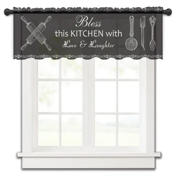 áldd meg ezt a konyhát Fekete hálószoba Voile rövid ablakfüggöny Sifon függönyök konyhai lakberendezéshez Kis tüll drapériák