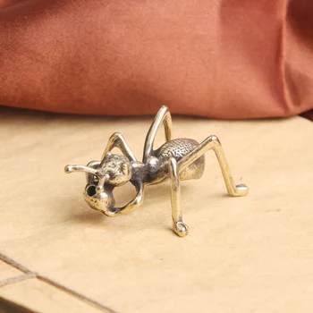 3D Sárgaréz hangyák Füstölő tartó hangyák öntvény szobor Mini állat fém figura Lakberendezés Asztali kézművesség Szobor dekoráció