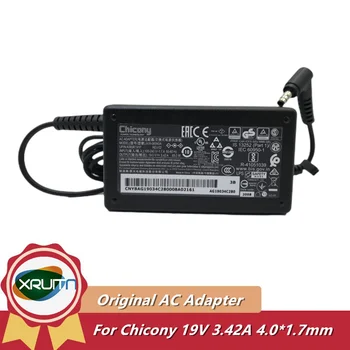 Eredeti laptop AC DC adapter töltő Chicony 19V 3.42A 65W 4.0x1.7mm A18-065N3A A065R191P eredeti tápegység