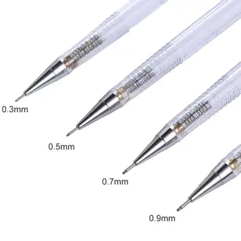 Kellékek Diák 0,3 0,5 0,7 0,9 mm Átlátszó művészeti festészet Automatikus ceruza Mozgatható ceruza Hajtóceruza Mechanikus ceruza