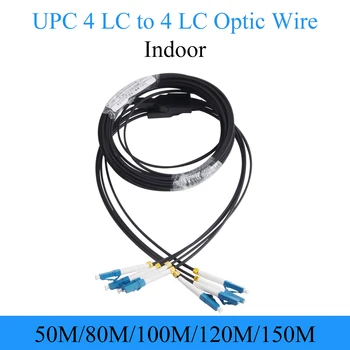 UPC 4 LC - 4 LC száloptikai vezeték Egymódú 4 magos beltéri hosszabbító optikai kábel konvertáló patch kábel 50M / 80M / 100M / 120M / 150M