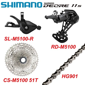 SHIMANO DEORE M5100 11 Speed Groupset MTB Mountain Bike hátsó Dearilleur RD M5100 kazettás CS M5100 51T 11S 11V Dearilleur Kit