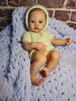 NPK 45CM Újszülött kislány újjászületett baba rét puha ölelgetős test élethű puha tapintású 3D bőr látható erekkel Art baba