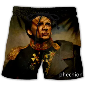 phechion Új férfi/női Új egyedi divat Nicolas Cage 3D nyomtatott alkalmi rövidnadrág Divat utcai ruházat férfi laza rövidnadrág T35
