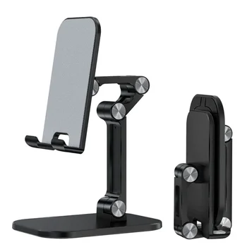 Három rész összecsukható asztali mobiltelefon-tartó iPhone-hoz iPad táblagép rugalmas asztali asztali állítható cellás okostelefon-állvány
