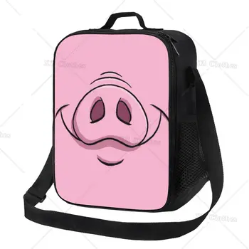 Happy Pig szigetelt uzsonnás táska kempingezéshez Utazás rajzfilm Állati orr újrafelhasználható hőhűtő Bento Box Férfi Nők Gyermekek