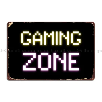 Gaming Zone Gamer idézetek Fém plakett Egyedi kocsma testreszabása Garázs Ón tábla poszter