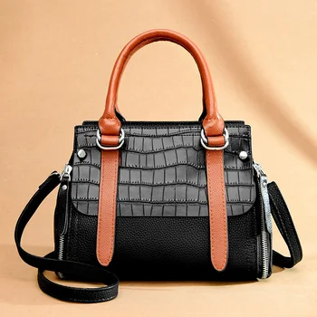 Kiváló minőségű krokodilbőr kézitáska Luxus női táska tervező Divat táska Tote Lady váll Messenger táska Női pénztárca