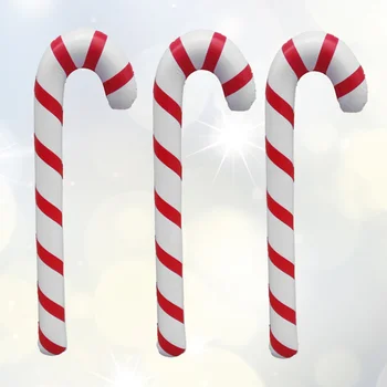 Candy Canes 3Db 87Cm karácsonyi felfújható cukorkák Óriás cukorkák Léggömbök felrobbantják Mankó karácsonyfa lóg