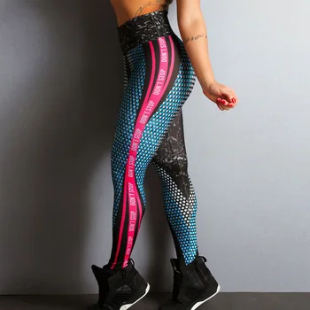 Alkalmi Szexi Magas derékrugalmasság Jóga nadrág Digitális nyomtatott leggings Divat Sport edzés Vékony nadrág Push Up erősítőnadrág