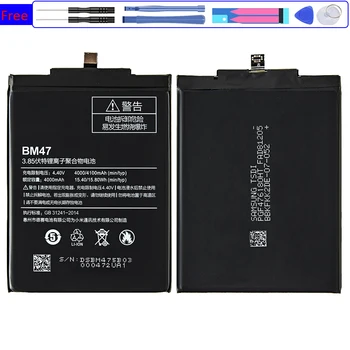 BM47 csere akkumulátor Xiaomi Redmi 3 3s 4x 3pro Hongmi 3 3s 4x Bateria 4100mAh BM 47 BM47 + követési szám